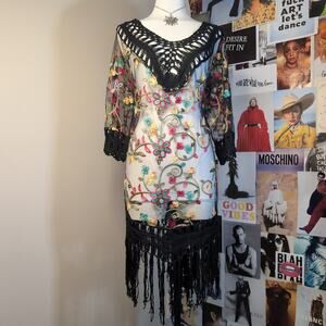 Fringe Embroidered Boho Top